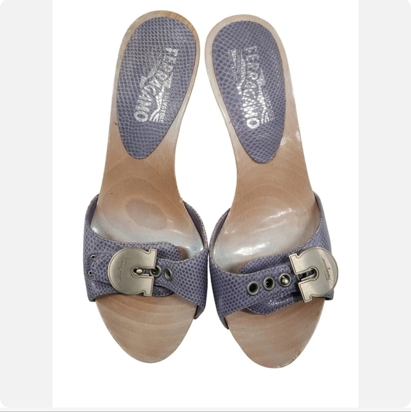 Salvatore Ferragamo Shoes - Ferragamo Italy  Horseshoe Peep Toe Heels Size 7-7.5 B